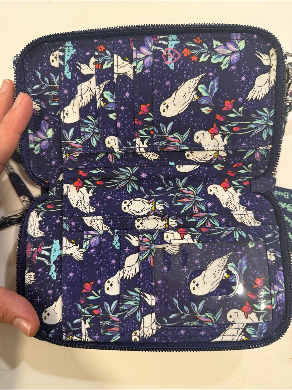 Vera Bradley Navy Harry Potter Floral Crossbody Wallet - Picture 6 of 7